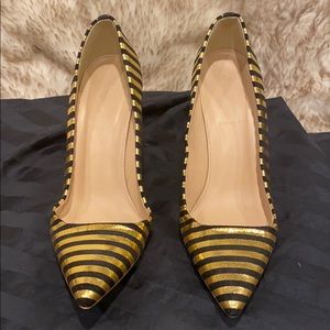 J.Crew Black & Gold Metallic Pumps